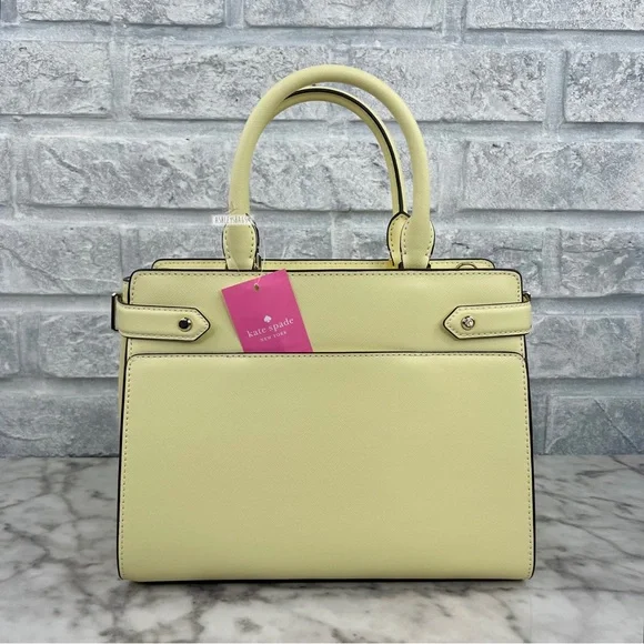Kate Spade Staci Medium Satchel Crossbody In Lemon Fond - Picture 5 of 10